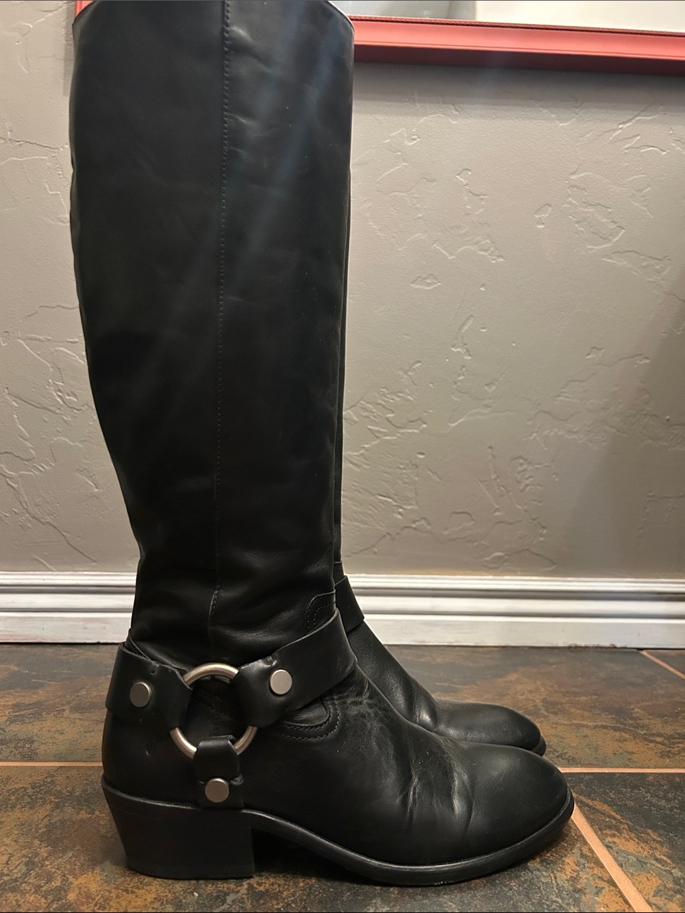 Frye Carson Harness Boots W7.5. Regular calf width.